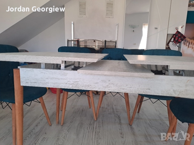 маса разтегателна с 5 стола на 1 година, снимка 3 - Маси - 52810052