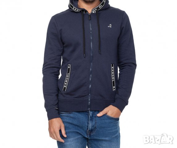 Мъжки тъмносин суитшърт с памук марка Kangol - L