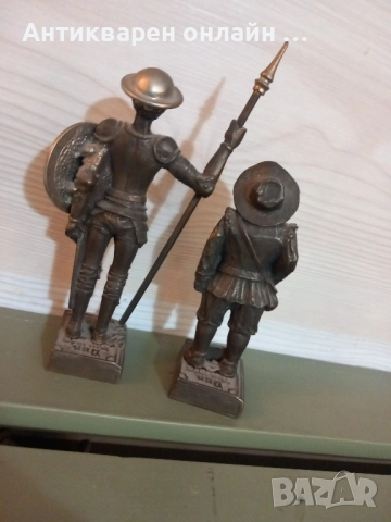 ДОН КИХОТ И САНЧО ПАНСА ОТ МЕТАЛ. 12 И 10 СМ, С ТЕГЛО 377 ГРАМА ЗА ДВЕТЕ ФИГУРИ.Месинг, снимка 7 - Нумизматика и бонистика - 52638629
