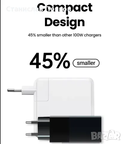 TekaGene. GaN зарядно устройство 100W., снимка 4 - Оригинални зарядни - 47595324