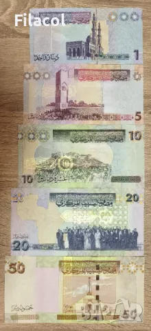Либия лот 1 , 5 , 10 , 20 и 50 динара 2009 - 2012 год. UNC, снимка 2 - Нумизматика и бонистика - 49265661