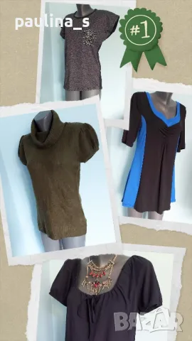 Четири броя / Маркова блуза тип туника с къс ръкав 