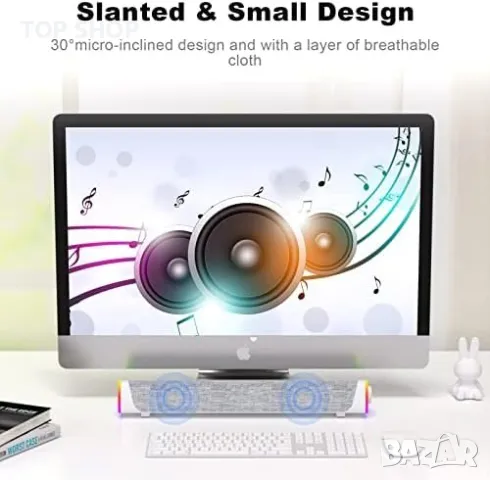 Нова звукова лента цветни RGB светлини компютърен високоговорител, снимка 3 - Bluetooth тонколони - 49251705