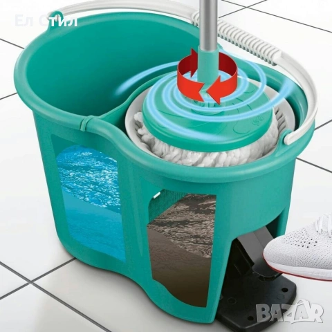 кофа за моп за бързо и лесно почистване - с двукамерна филтърна система, снимка 5 - Мопове, кофи, четки и метли - 53589958
