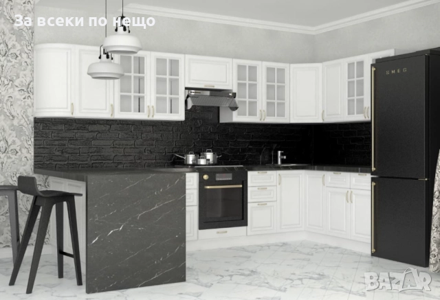 Кухненски шкаф горен MICHELLE ъглов В-60/72/60 бяло/бяло Код P1445, снимка 4 - Шкафове - 52186805