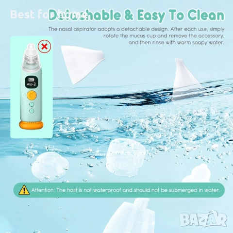 FACAIO Назален аспиратор с 3 накрайника, музикална, светлинна  функция, снимка 7 - Други - 51856378