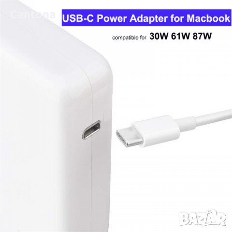Зарядно устройство за лаптоп, MacBook  20.3V 4.3A 87W USB-C, снимка 3 - Лаптоп аксесоари - 37607381