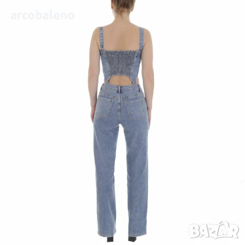 Дамски дълъг дънков гащеризон, снимка 8 - Гащеризони - 50991628