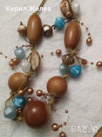 Колие с дървени и стъклени мъниста 52728, снимка 4 - Колиета, медальони, синджири - 52867969