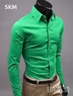 17 цвята Мъжки едноцветни вталени ризи rizi riza ednocvetni vtaleni, снимка 9 - Ризи - 50059328