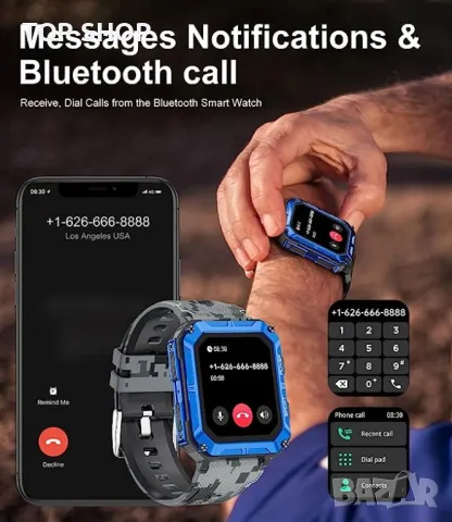 Смарт часовник LIGE за мъже метален корпус, две кйшки - Android и iOS, снимка 8 - Смарт часовници - 48476125