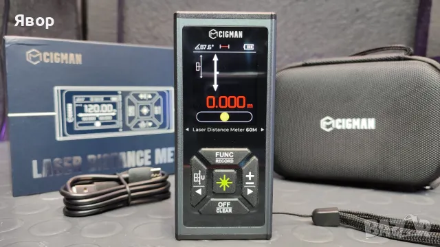 Лазерна рулетка CIGMAN CD-60G, снимка 2 - Измервателни инструменти - 47366459