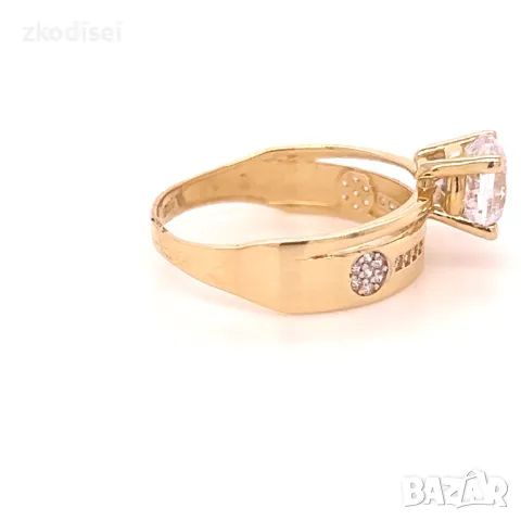 Златен дамски пръстен 3,57гр. 14кр.проба:585 размер:61 модел:4099-4, снимка 2 - Пръстени - 48596198