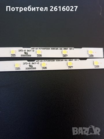 LED ПОДСВЕТКА AOT_43_NU7100F_2X28, снимка 5 - Части и Платки - 32823808