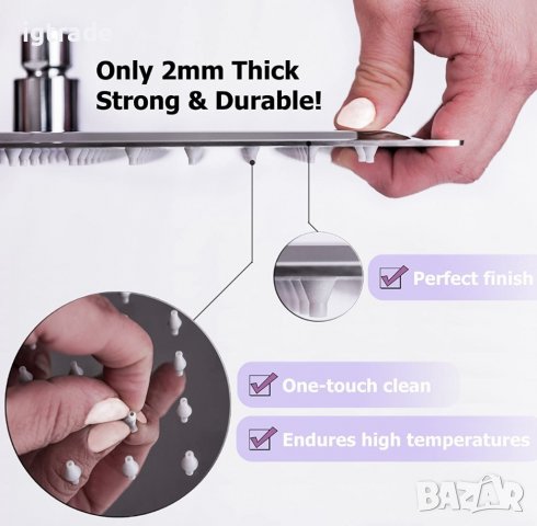 Дуж система за дъжд с LED посветка 30х30 см, снимка 2 - Други стоки за дома - 38186908
