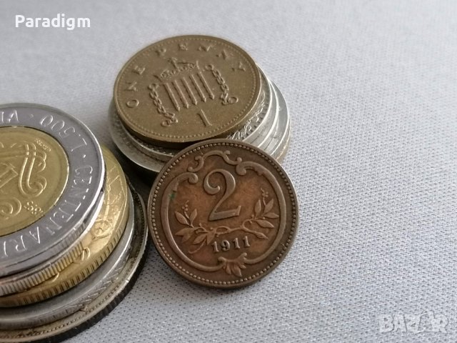 Монета - Австро-Унгария - 2 хелера | 1911г.
