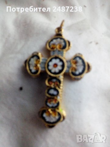 кръст с позлата,,Мурано, снимка 3 - Други - 27254678
