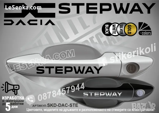Dacia стикери за дръжки SKD-DA-01, снимка 10 - Аксесоари и консумативи - 35640879
