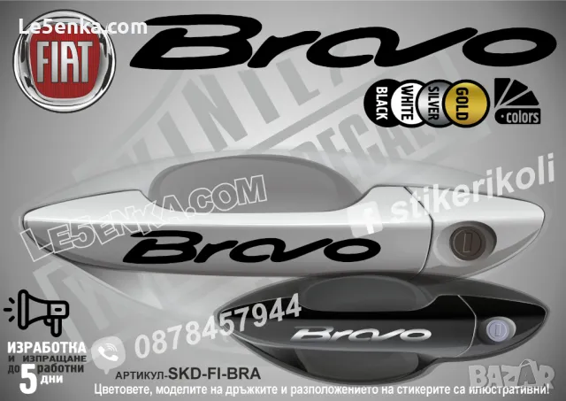 Fiat стикери за дръжки SKD-FI-01, снимка 5 - Аксесоари и консумативи - 35641002