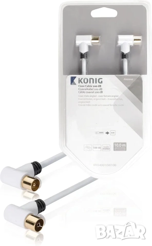 Коаксиален кабел Konig 100dB 10м, снимка 3 - Приемници и антени - 52590497