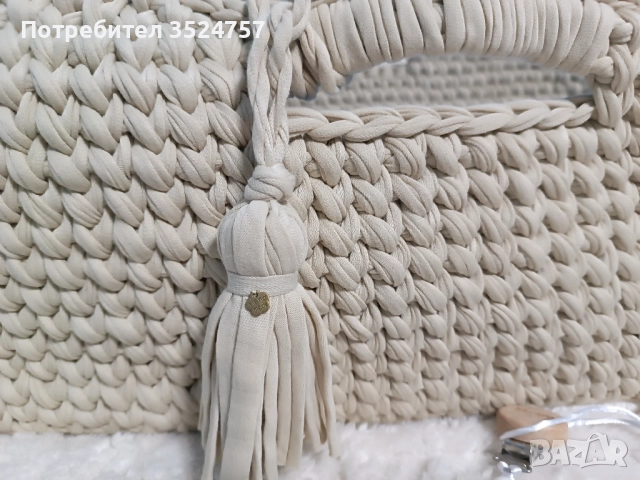 Ръчно изплетено бебешко кошче тип Мойсей 70 см с матраче, снимка 2 - Бебешки легла и матраци - 52852353