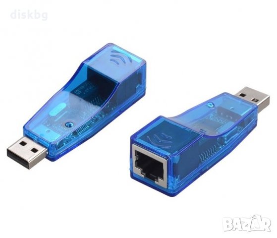 Нова USB LAN карта от RJ45 F към USB M - интернет адаптер 10/100Mbps, снимка 2 - Мрежови адаптери - 35093032