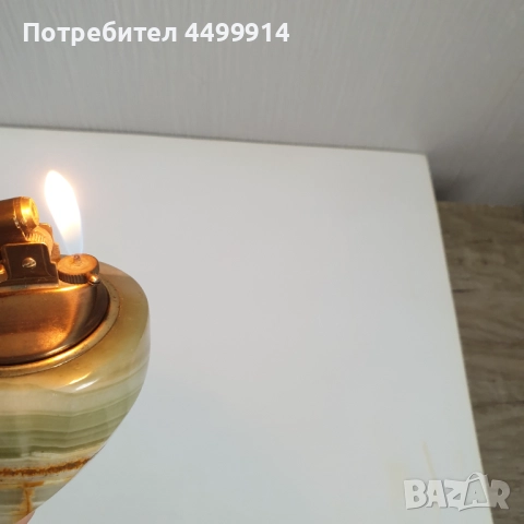 Настолна газова запалка от оникс, снимка 6 - Антикварни и старинни предмети - 51704434