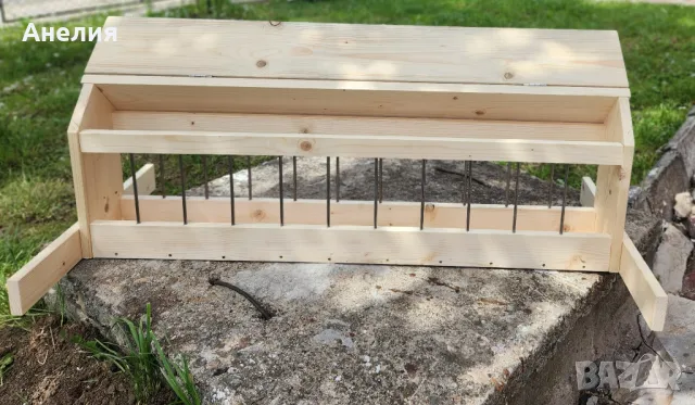 Дървена хранилка за кокошки и по-едри птици, снимка 3 - За птици - 50180192