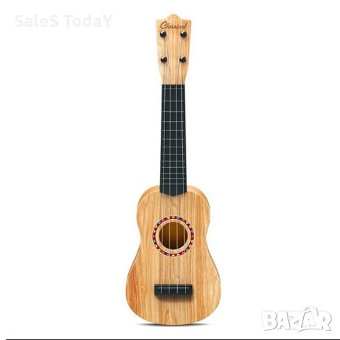 Класическа китара, бежова, 4 струни, снимка 1 - Музикални играчки - 43006172