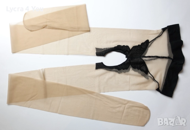 One size еротичен чорапогащник с отворено дъно пеперуда , снимка 4 - Бельо - 52951236