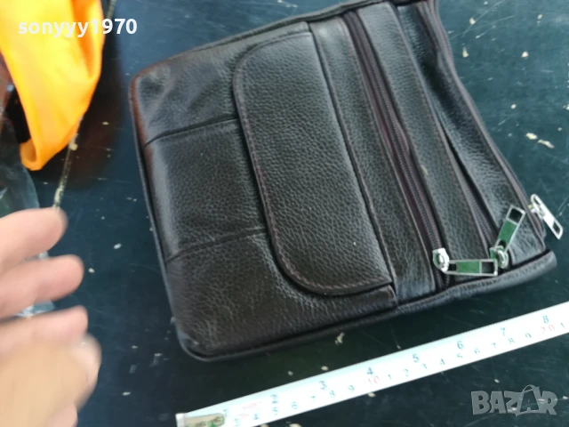 МЪЖКА КАФЯВА ЧАНТА С ЦИПОВЕ 1907251928, снимка 8 - Чанти - 51075717