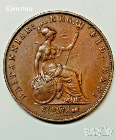 RARE. UK. HALF PENNY 1841, снимка 2 - Нумизматика и бонистика - 32224192