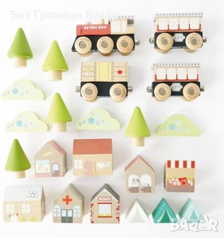 Нов Le Toy Van Интерактивен Дървен Влак 40 Части - Играчка за Развитие, снимка 5 - Образователни игри - 43523024