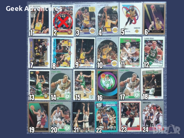 Баскетбол Картички NBA 90-те Trading Cards Колекционерски НБА Lakers, снимка 3 - Колекции - 47021484