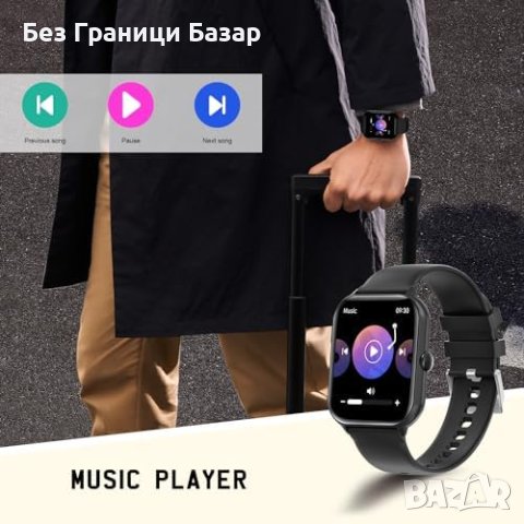 Нов Bluetooth Смарт Часовник 1.95 инча Сърдечен Монитор, снимка 6 - Смарт гривни - 43572547