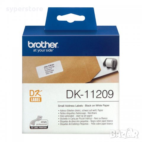 Етикети Brother DK-11209 800 етикета 29mmx62mm Small Paper Labels Brother QL-500 QL-550, снимка 2 - Принтери, копири, скенери - 17344407