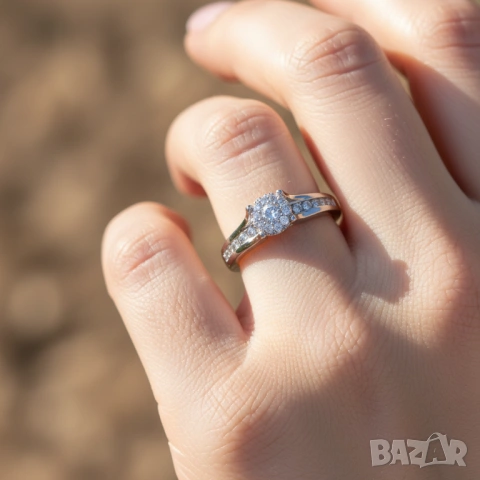 Нов Сет от Два Златни Пръстена с 1.04кт Естествени Брилянти , снимка 6 - Пръстени - 40072800