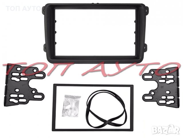 VAG Адаптерна Рамка За Мултимедия 2 Din VW Skoda Seat Черна, снимка 4 - Аксесоари и консумативи - 34862840