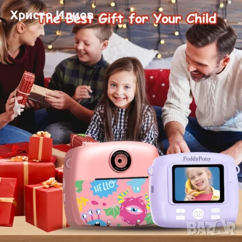 Фотоапарат за моментни снимки Камера мини Принтер с карта памет и хартия Подаръчен комплект, снимка 4 - Фотоапарати - 51341903