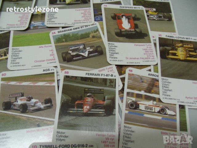 № 6843 стари карти - Formel 1   - комплект 32 броя с кутийка, снимка 4 - Други ценни предмети - 39813105