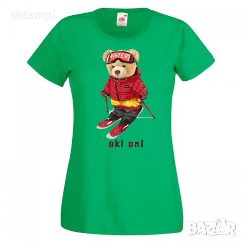 Дамска тениска bear Ski ON,Мече,Меченце,Животно, Играчка,Изненада,Подарък,Повод,, снимка 7 - Тениски - 37292245