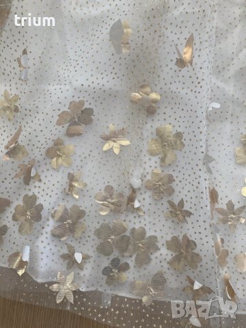 Празнична нова рокля Monsoon с 3d цветя, цвят слонова кост, 164-170см., 14-15г., снимка 6 - Детски рокли и поли - 37376963