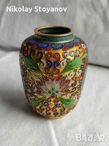 Вазичка с цветен емайл , снимка 3 - Вази - 32893756