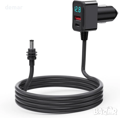 Nolansend 3 в 1 захранващ кабел+адаптер за запалка Starlink Mini, 3 метра, 12V-48V с цифров дисплей