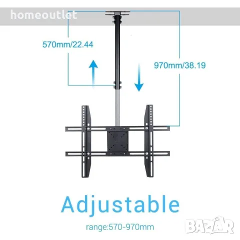 ПРОМОЦИЯ Стойка за телевизор с таванен монтаж UNHO 138-U-430D, снимка 3 - Стойки, 3D очила, аксесоари - 49008940