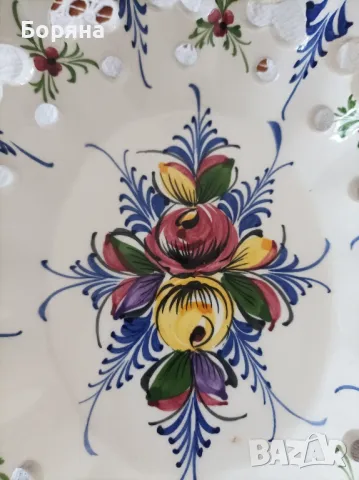 Португалска бяла керамика ръчно декорирана, снимка 13 - Декорация за дома - 49673322