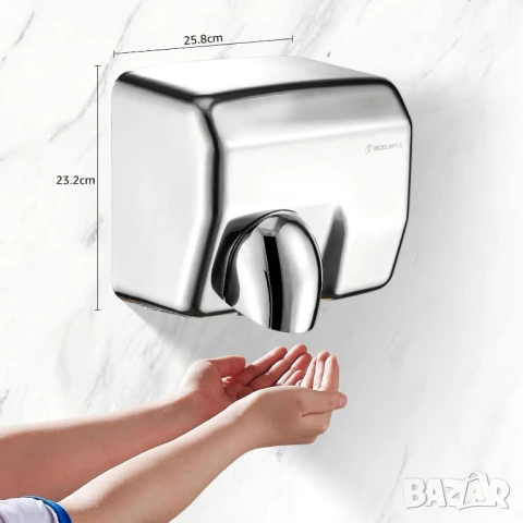 Сешоар за ръце, Modunful 2300W, Неръждаема стомана, снимка 3 - Обзавеждане за заведение - 50934893