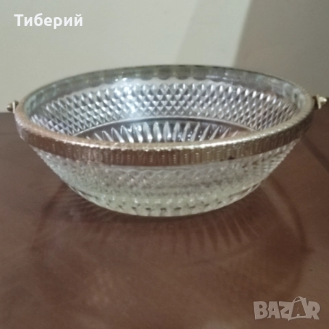 Кристална фруктиера/бонбониера , снимка 4 - Антикварни и старинни предмети - 52015257