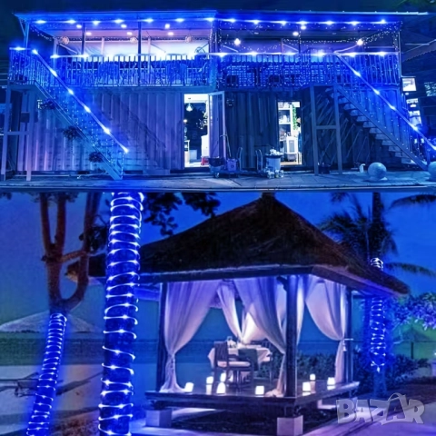 ⚡✨ 30m 300 LED Ултра-Дълъг Тръбен Светещ Маркуч – НОВ МОДЕЛ | Соларен + Дистанционно, снимка 4 - Декорация за дома - 52549128