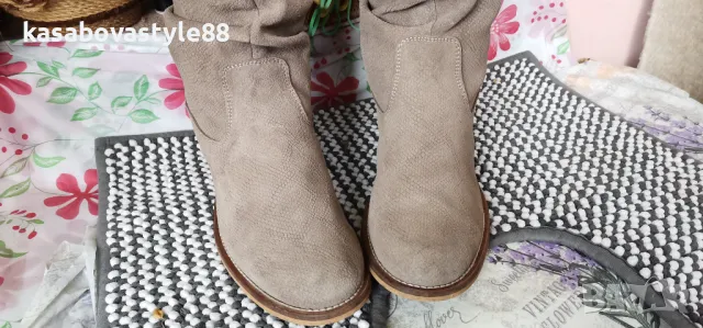 Боти с набран ефект  Basics 40.5н.Естествена кожа , снимка 13 - Дамски боти - 47987860